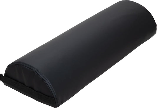 ForPro Jumbo Half Round Bolster Pillow, 26" L x 9" W x 4.5" H, Black