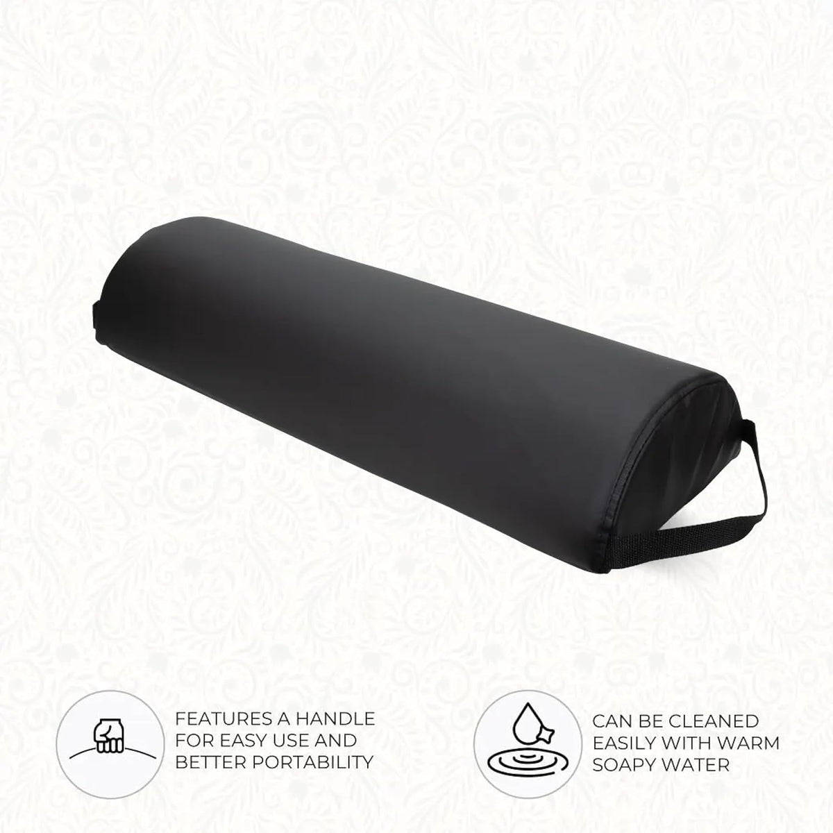 ForPro Jumbo Half Round Bolster Pillow, 26" L x 9" W x 4.5" H, Black