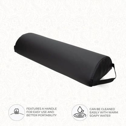 ForPro Jumbo Half Round Bolster Pillow, 26" L x 9" W x 4.5" H, Black