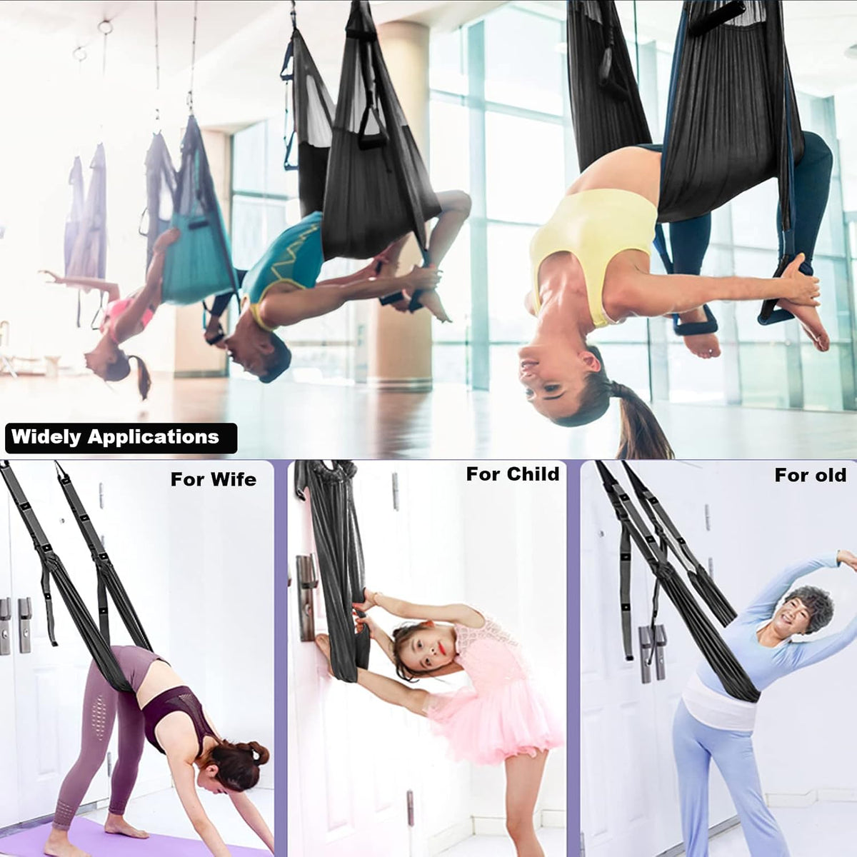 Tchrules Leg Stretcher Strap, Backbend Training Belt with Door Anchor, Flexibility Trainer Stretching Equipment Assist Stretch Strap for Fitness Gymnastics Dance Aerial Yoga Ballet