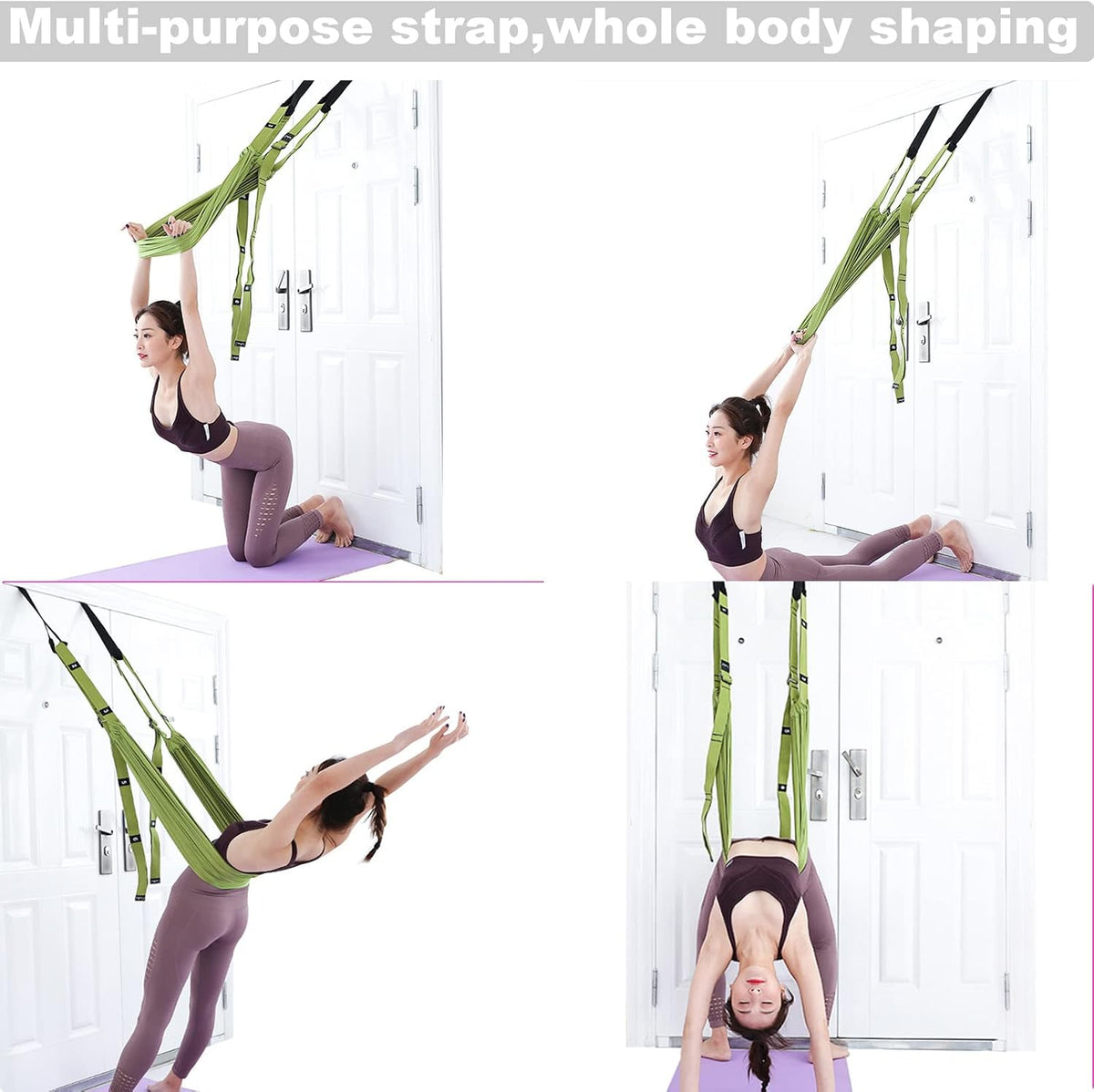 Tchrules Leg Stretcher Strap, Backbend Training Belt with Door Anchor, Flexibility Trainer Stretching Equipment Assist Stretch Strap for Fitness Gymnastics Dance Aerial Yoga Ballet