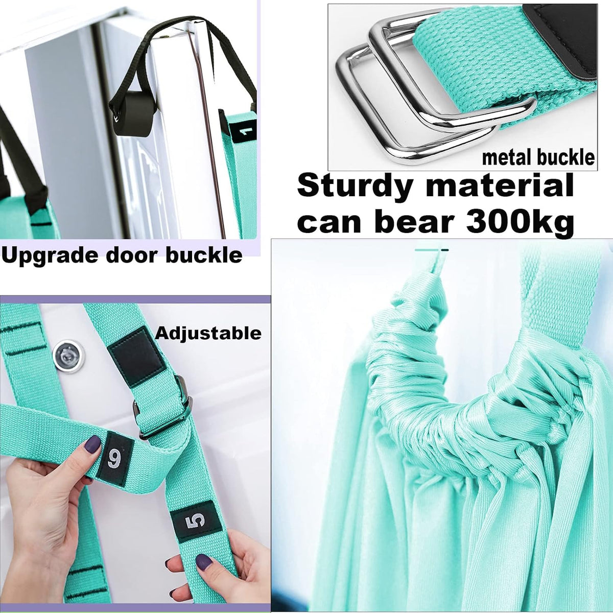Tchrules Leg Stretcher Strap, Backbend Training Belt with Door Anchor, Flexibility Trainer Stretching Equipment Assist Stretch Strap for Fitness Gymnastics Dance Aerial Yoga Ballet