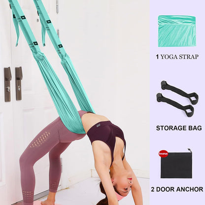 Tchrules Leg Stretcher Strap, Backbend Training Belt with Door Anchor, Flexibility Trainer Stretching Equipment Assist Stretch Strap for Fitness Gymnastics Dance Aerial Yoga Ballet