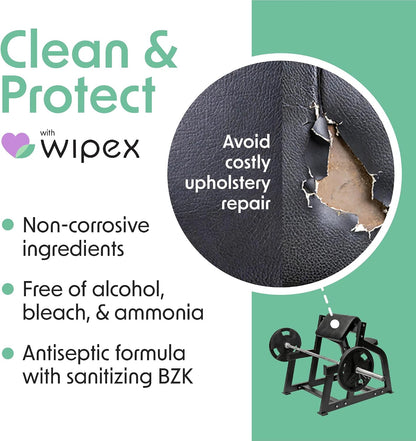 Yoga Mat Cleaner Wipes, EWG Verified, 400 Ct Plant-Based Lemongrass, Eucalyptus & Vinegar Wipes for Gym & Fitness Equipment & All Purpose Gym Cleaning - Safe for Peloton Bikes & Treadmills
