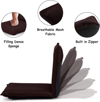 Folding Floor Chair, 6-Position Adjustable Meditation Chair