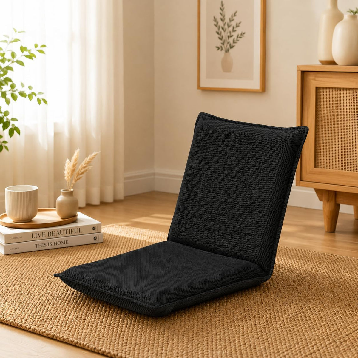 Folding Floor Chair, 6-Position Adjustable Meditation Chair