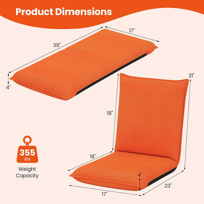 Folding Floor Chair, 6-Position Adjustable Meditation Chair