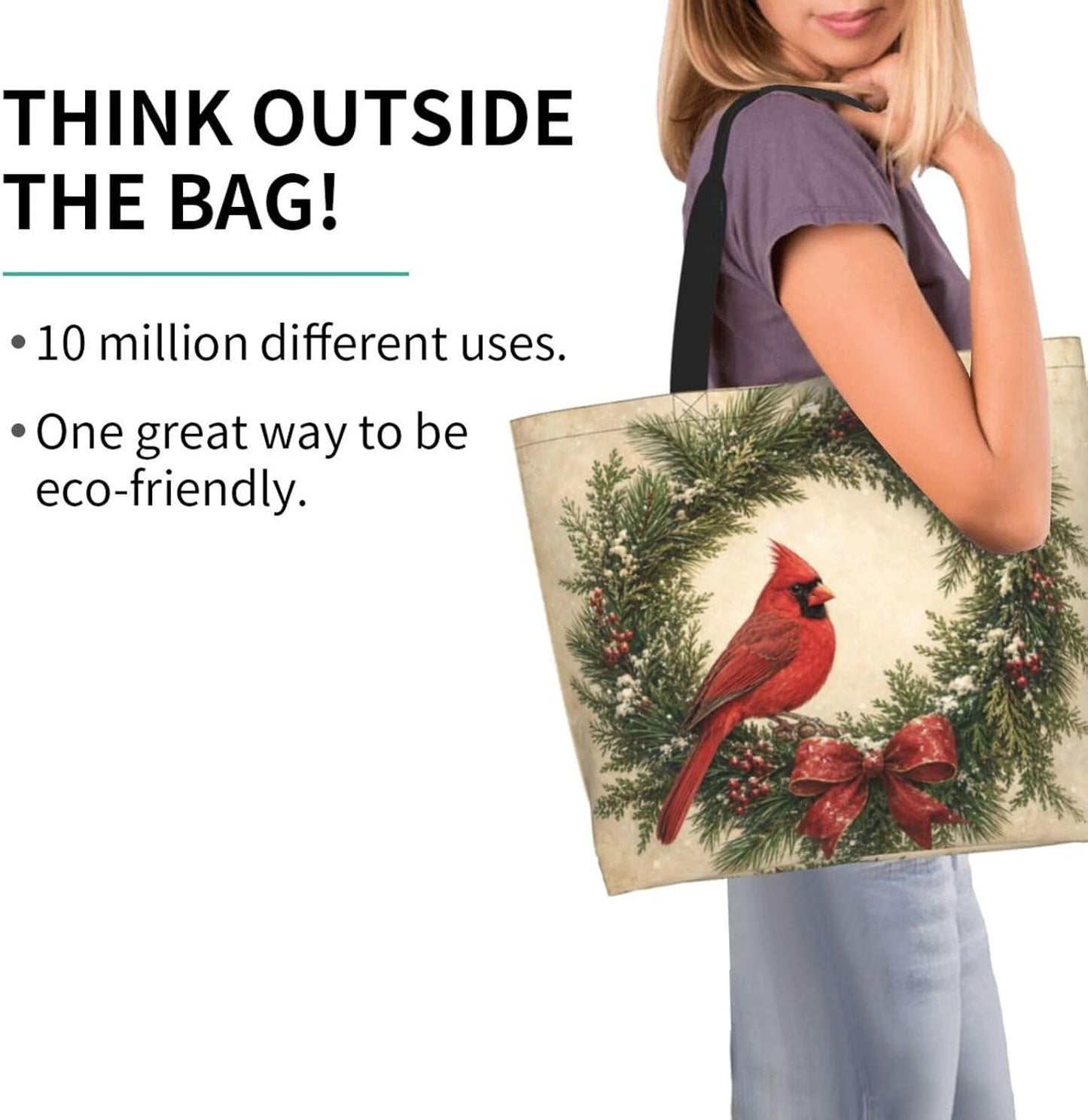 Tote Shoulder Bag Large Durable Reusable Eco-friendly Handbag Lightweight Stylish for Daily Use-19.7x15.7x5.9 Inch - Colors C