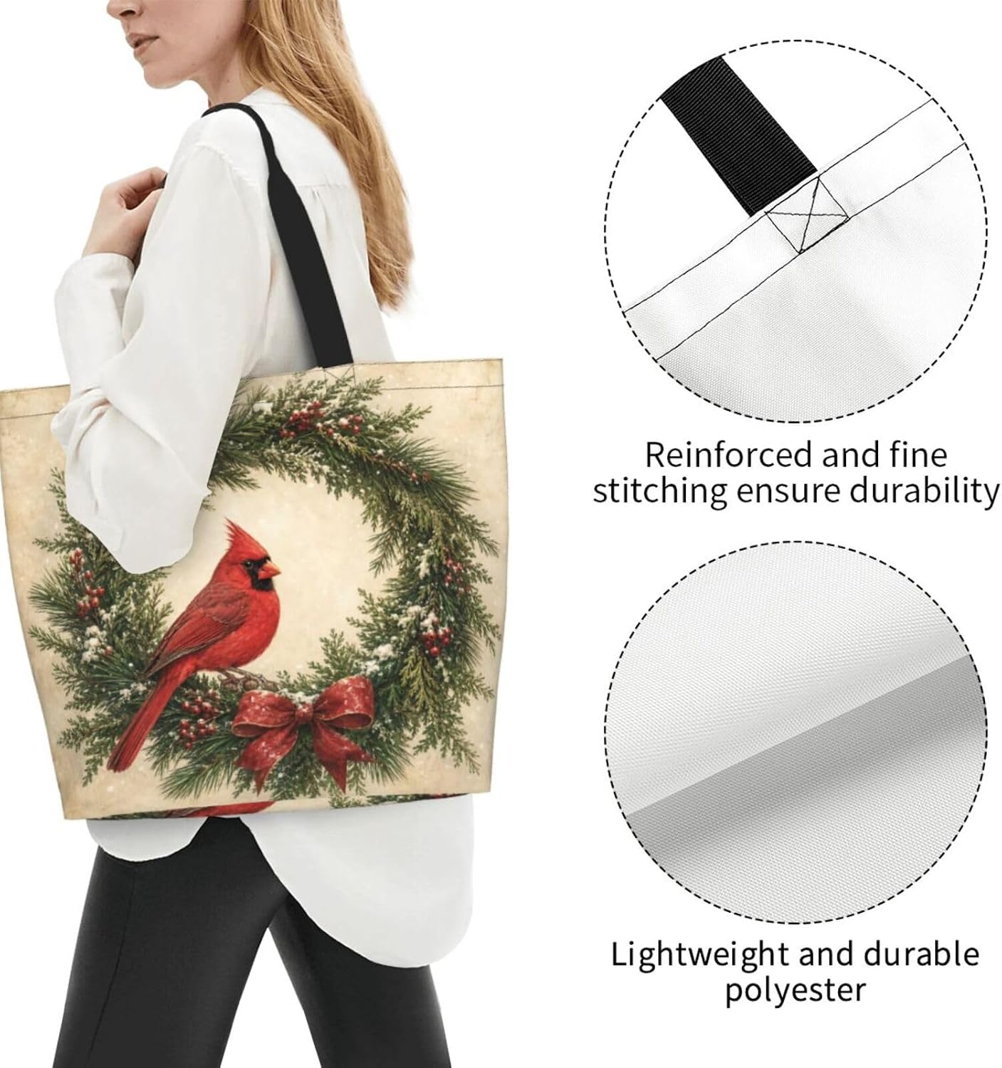 Tote Shoulder Bag Large Durable Reusable Eco-friendly Handbag Lightweight Stylish for Daily Use-19.7x15.7x5.9 Inch - Colors C