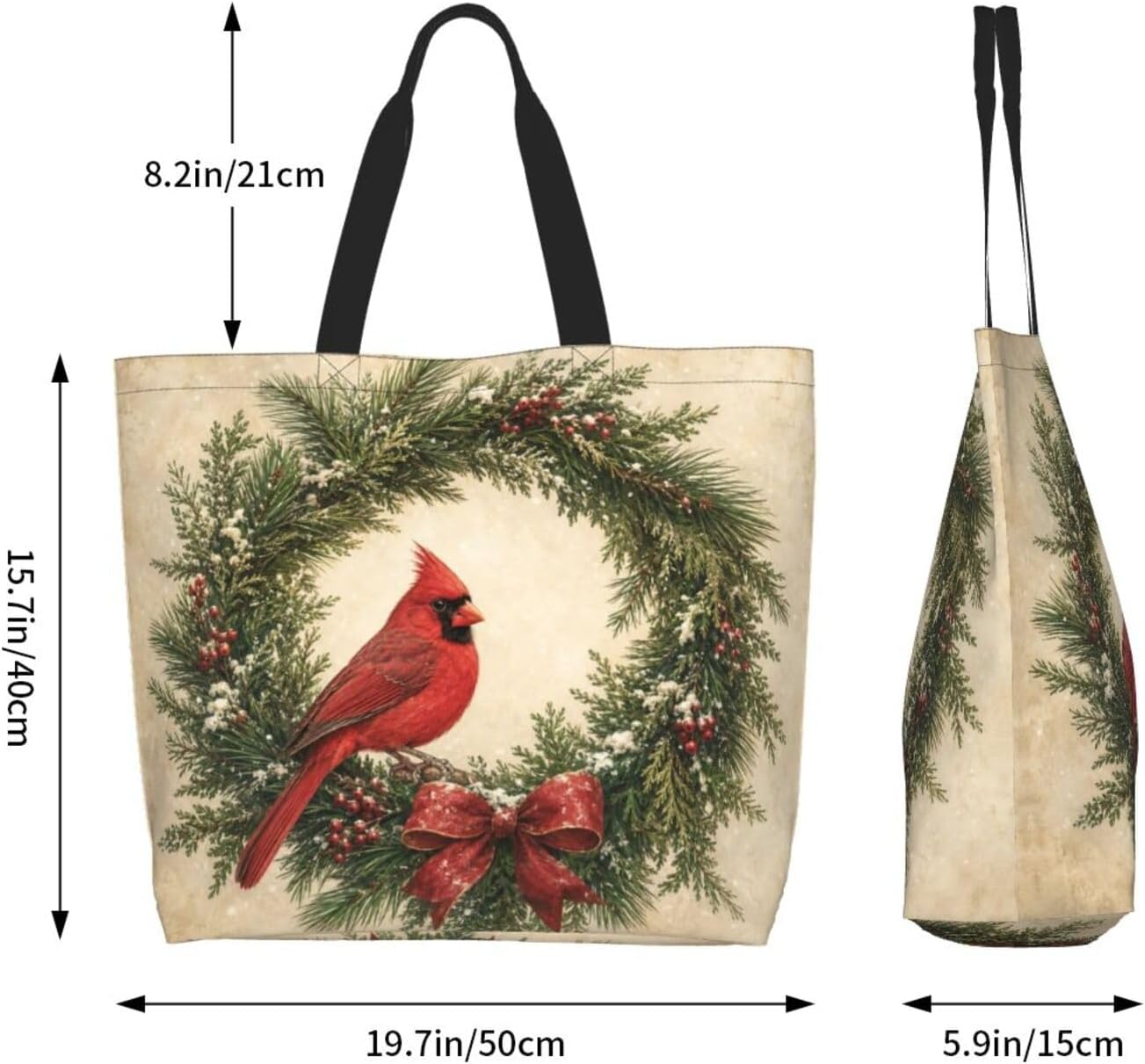 Tote Shoulder Bag Large Durable Reusable Eco-friendly Handbag Lightweight Stylish for Daily Use-19.7x15.7x5.9 Inch - Colors C