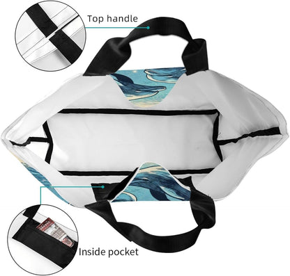 Tote Shoulder Bag Large Durable Reusable Eco-friendly Handbag Lightweight Stylish for Daily Use-19.7x15.7x5.9 Inch - Colors C