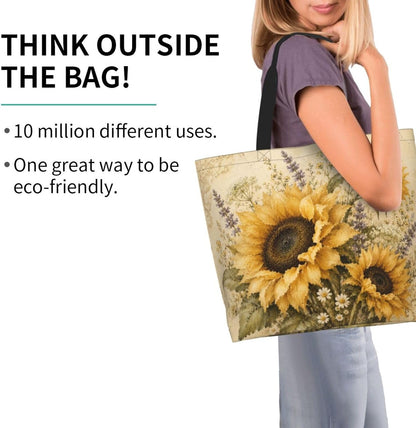 Tote Shoulder Bag Large Durable Reusable Eco-friendly Handbag Lightweight Stylish for Daily Use-19.7x15.7x5.9 Inch - Colors C