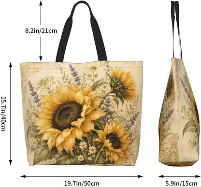 Tote Shoulder Bag Large Durable Reusable Eco-friendly Handbag Lightweight Stylish for Daily Use-19.7x15.7x5.9 Inch - Colors C