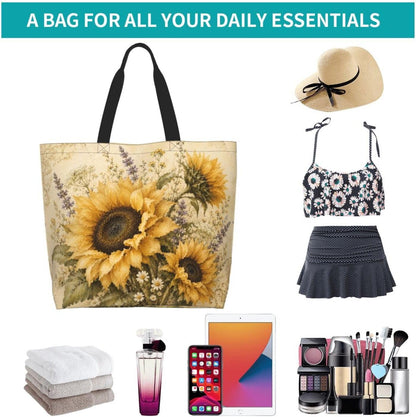 Tote Shoulder Bag Large Durable Reusable Eco-friendly Handbag Lightweight Stylish for Daily Use-19.7x15.7x5.9 Inch - Colors C