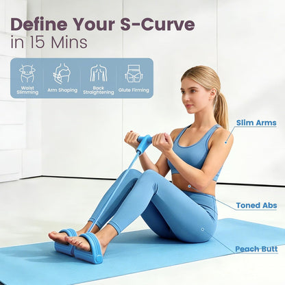 Home Workout Equipment for Women, Pedal Resistance Band with Handle Set