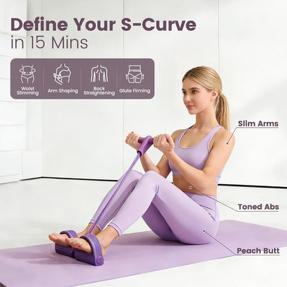 Home Workout Equipment for Women, Pedal Resistance Band with Handle Set