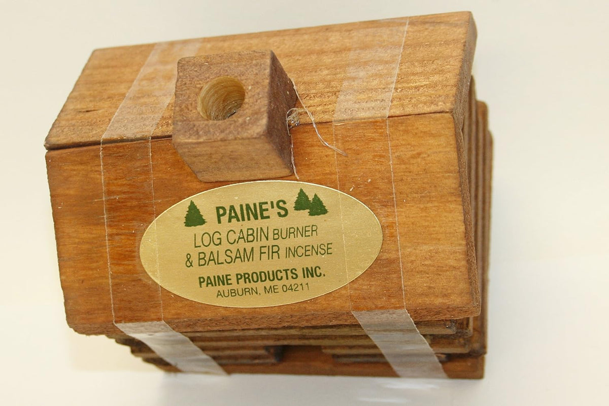 Small LOG Cabin Incense Burner 2.5"x3.5" Comes with 10 Balsam Fir Logs