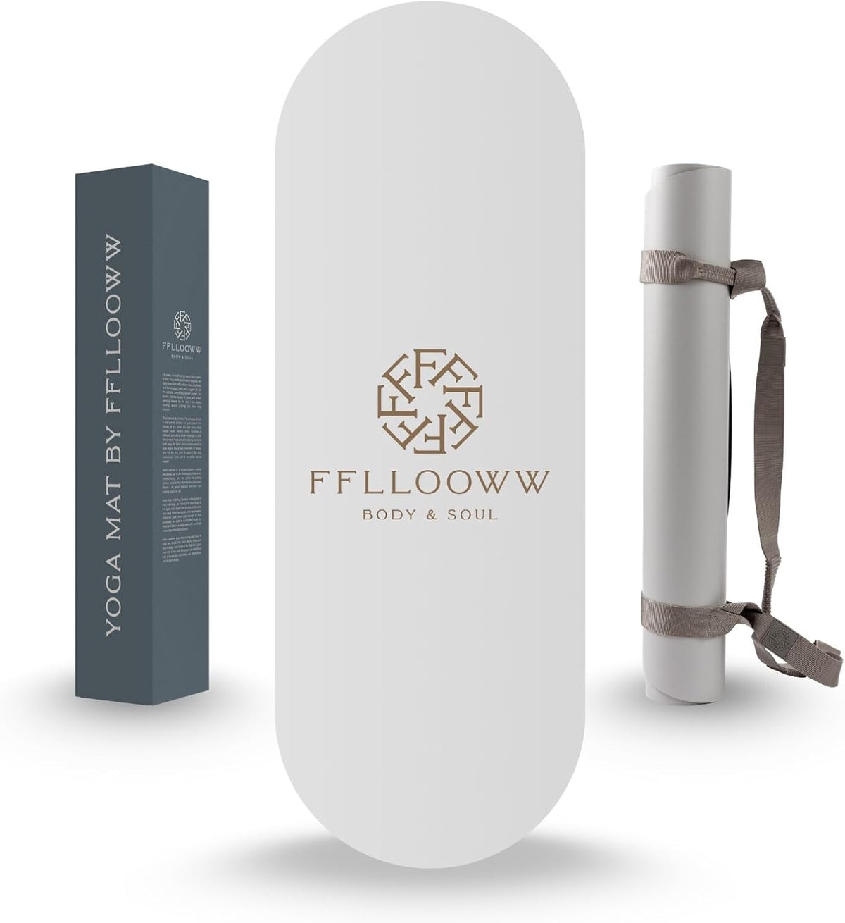 FFLLOOWW Premium Non Slip PU Yoga Mat 72.8” x 26.8” 4.5mm – Eco Friendly Natural Rubber Exercise Mat for Hot Yoga, Pilates & Home Workout with Carry Strap