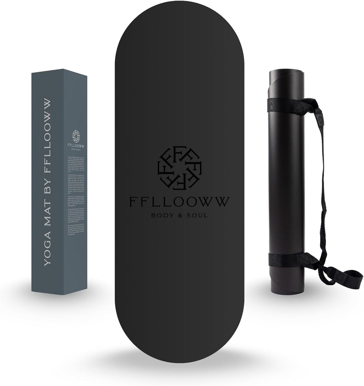 FFLLOOWW Premium Non Slip PU Yoga Mat 72.8” x 26.8” 4.5mm – Eco Friendly Natural Rubber Exercise Mat for Hot Yoga, Pilates & Home Workout with Carry Strap