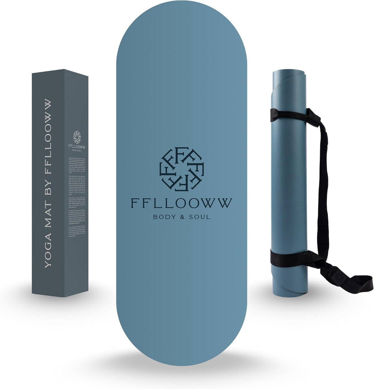 FFLLOOWW Premium Non Slip PU Yoga Mat 72.8” x 26.8” 4.5mm – Eco Friendly Natural Rubber Exercise Mat for Hot Yoga, Pilates & Home Workout with Carry Strap
