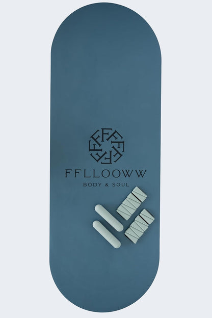 FFLLOOWW Premium Non Slip PU Yoga Mat 72.8” x 26.8” 4.5mm – Eco Friendly Natural Rubber Exercise Mat for Hot Yoga, Pilates & Home Workout with Carry Strap