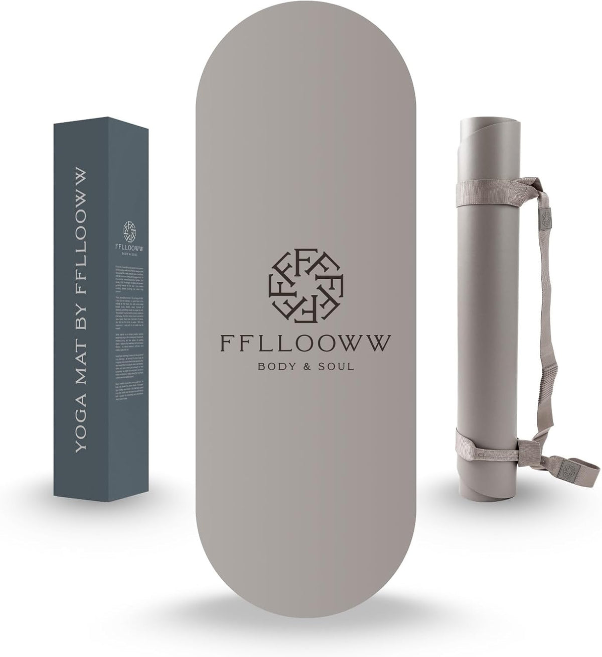 FFLLOOWW Premium Non Slip PU Yoga Mat 72.8” x 26.8” 4.5mm – Eco Friendly Natural Rubber Exercise Mat for Hot Yoga, Pilates & Home Workout with Carry Strap