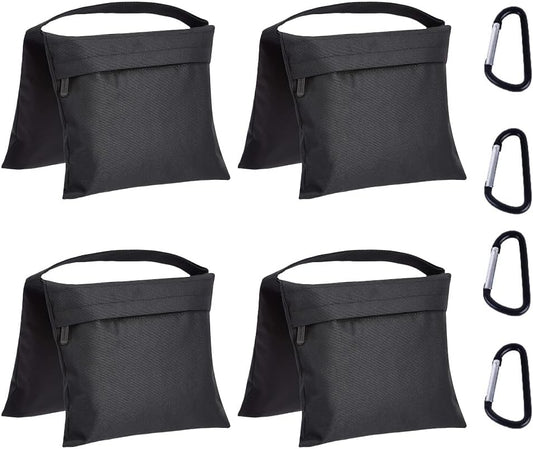 Photography Sand Bags for Light Stands with Handle, 4-Pack, Black