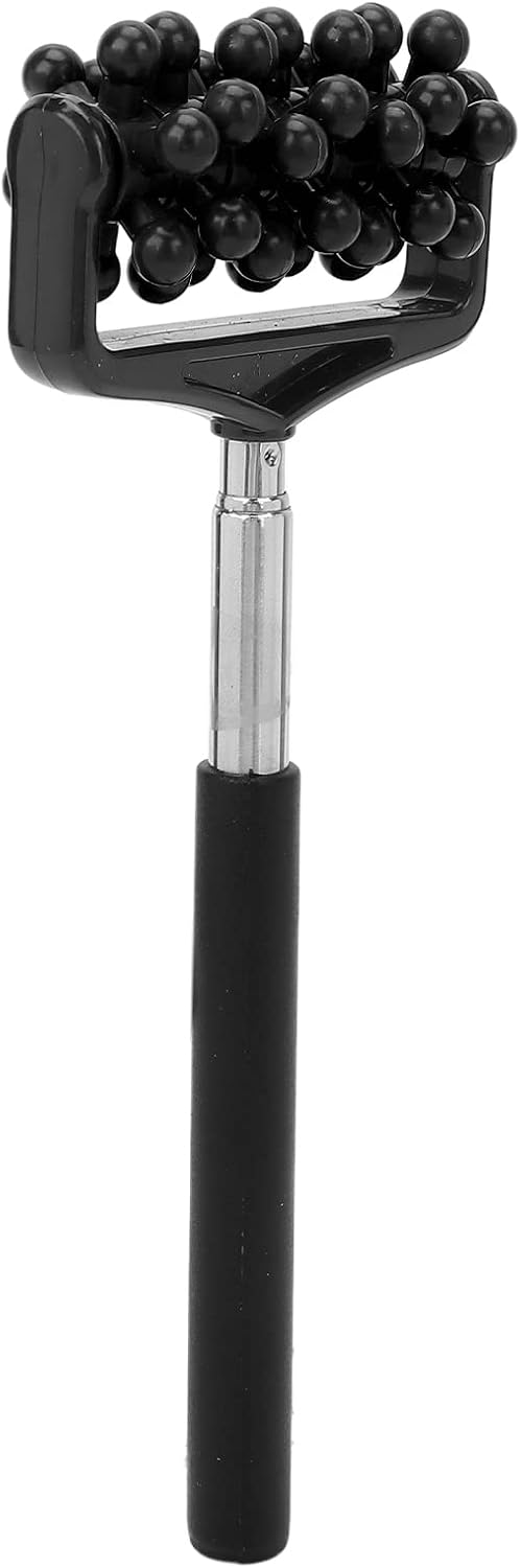 Massage Stick for Men and Women – Telescopic Granular Body Roller for Neck, Back, Legs – Portable Home Muscle Relief Tool (Black)