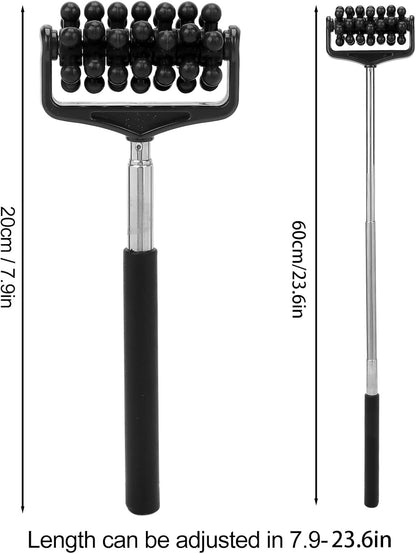 Massage Stick for Men and Women – Telescopic Granular Body Roller for Neck, Back, Legs – Portable Home Muscle Relief Tool (Black)
