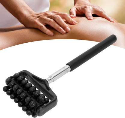 Massage Stick for Men and Women – Telescopic Granular Body Roller for Neck, Back, Legs – Portable Home Muscle Relief Tool (Black)