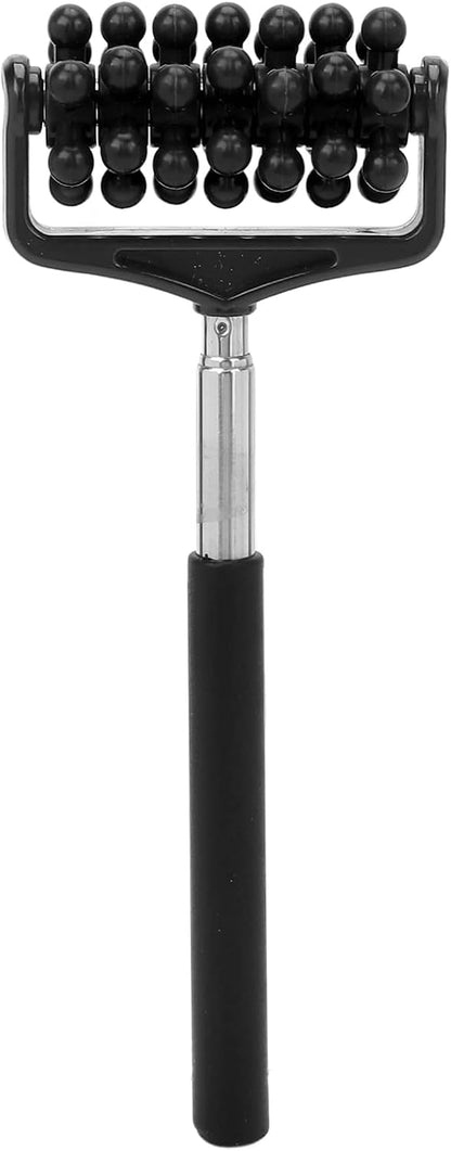 Massage Stick for Men and Women – Telescopic Granular Body Roller for Neck, Back, Legs – Portable Home Muscle Relief Tool (Black)
