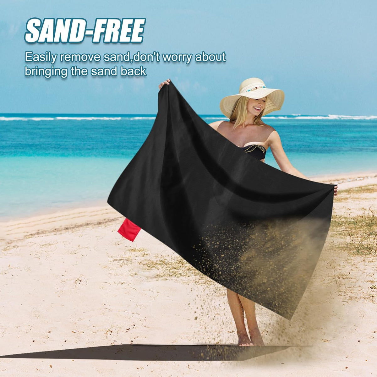 Sandproof Beach Blanket, Waterproof Portable Mat with Carry Pouch