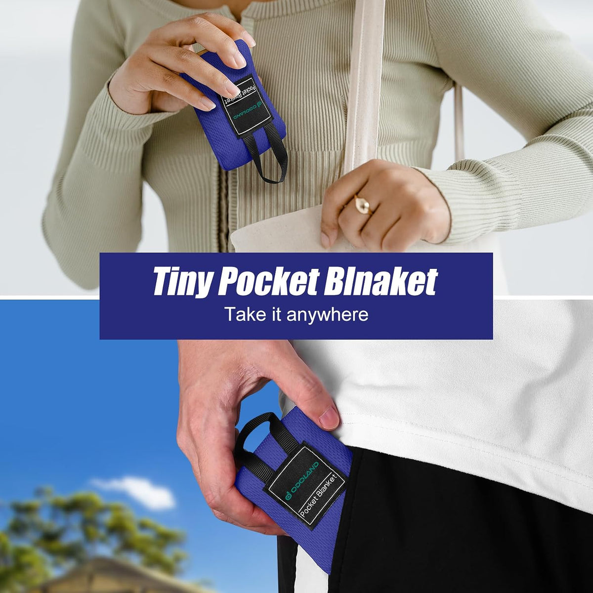 Sandproof Beach Blanket, Waterproof Portable Mat with Carry Pouch