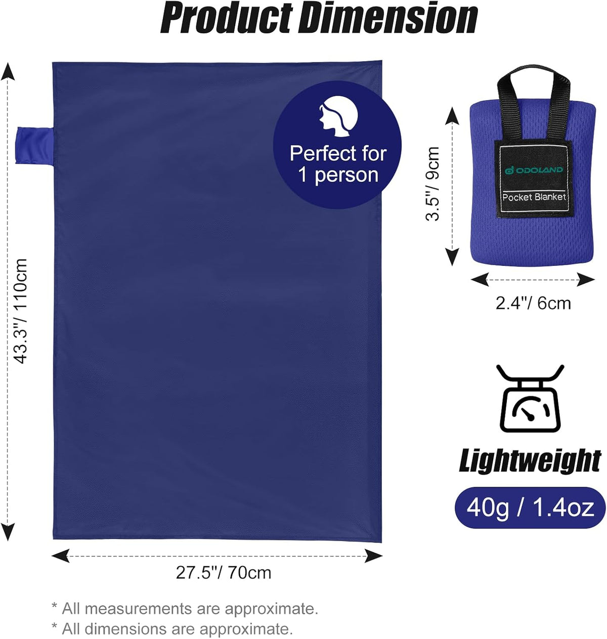 Sandproof Beach Blanket, Waterproof Portable Mat with Carry Pouch