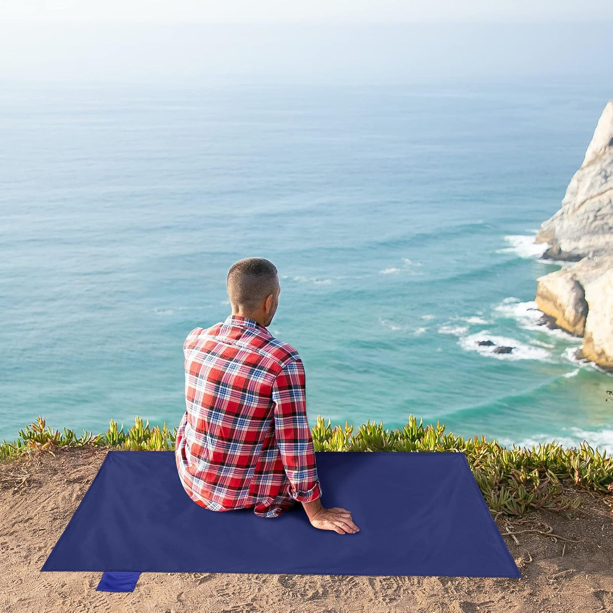 Sandproof Beach Blanket, Waterproof Portable Mat with Carry Pouch