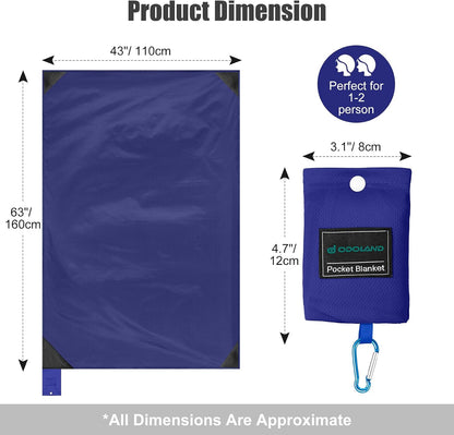 Sandproof Beach Blanket, Waterproof Portable Mat with Carry Pouch