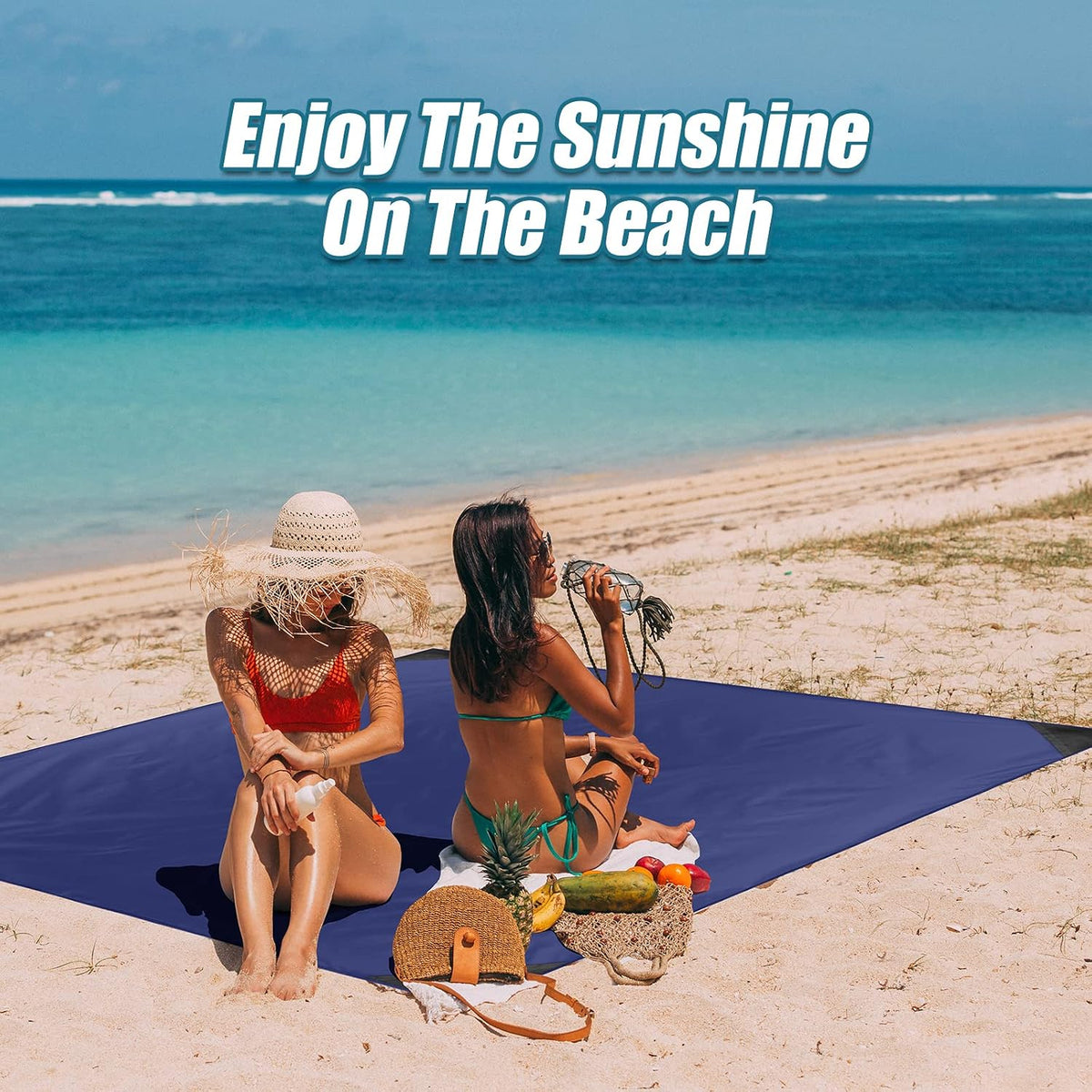 Sandproof Beach Blanket, Waterproof Portable Mat with Carry Pouch