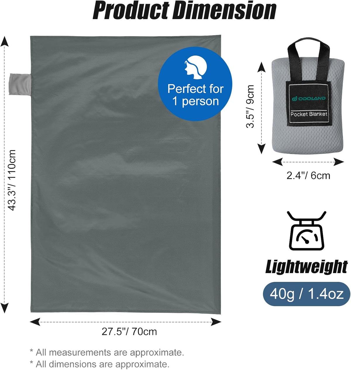 Sandproof Beach Blanket, Waterproof Portable Mat with Carry Pouch