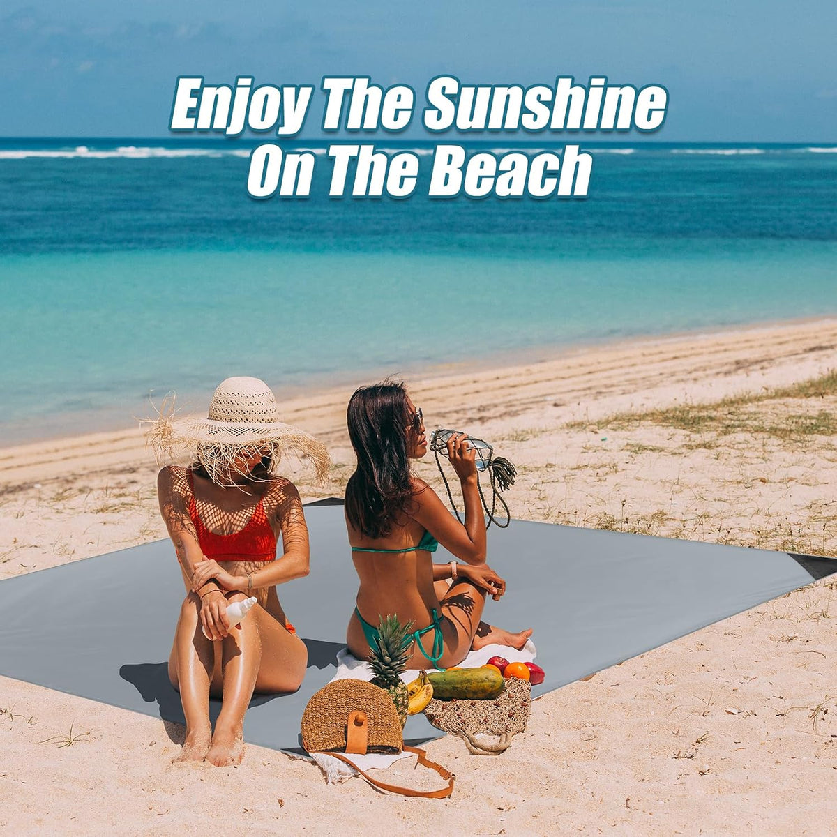 Sandproof Beach Blanket, Waterproof Portable Mat with Carry Pouch