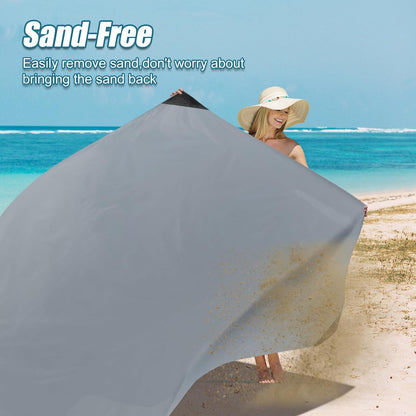 Sandproof Beach Blanket, Waterproof Portable Mat with Carry Pouch