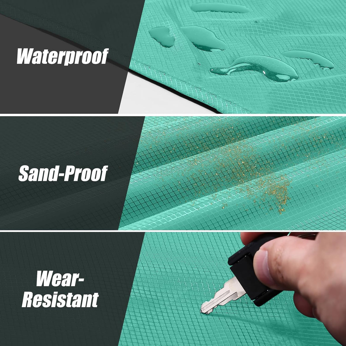Sandproof Beach Blanket, Waterproof Portable Mat with Carry Pouch