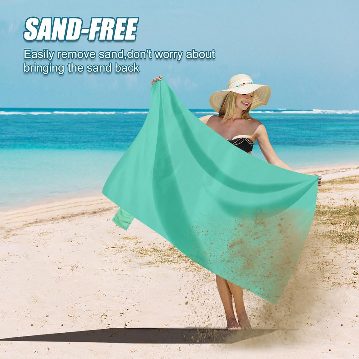 Sandproof Beach Blanket, Waterproof Portable Mat with Carry Pouch