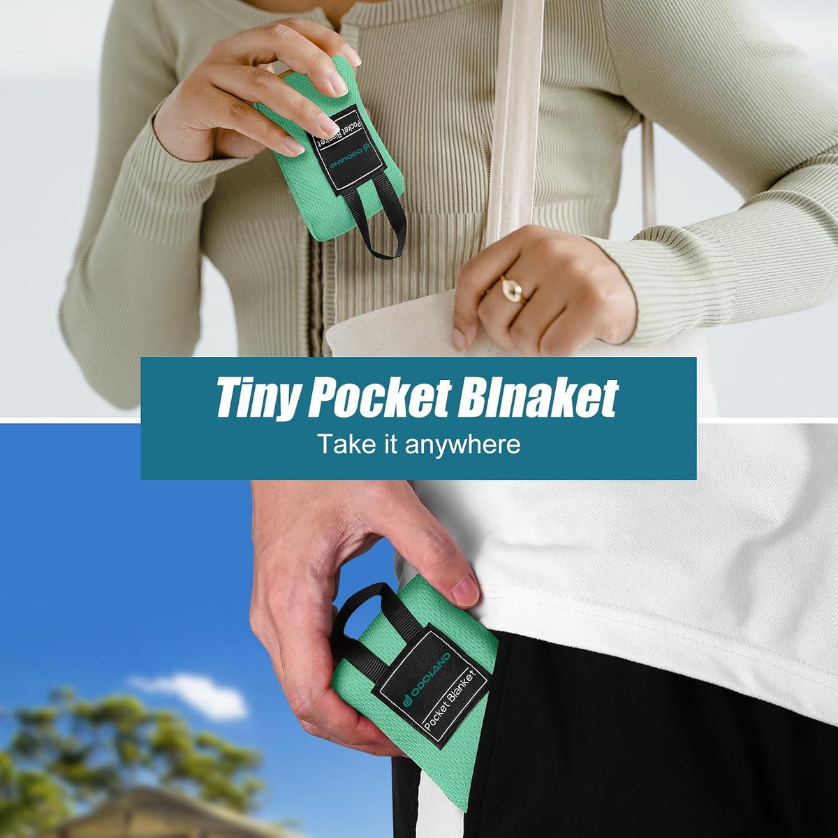 Sandproof Beach Blanket, Waterproof Portable Mat with Carry Pouch