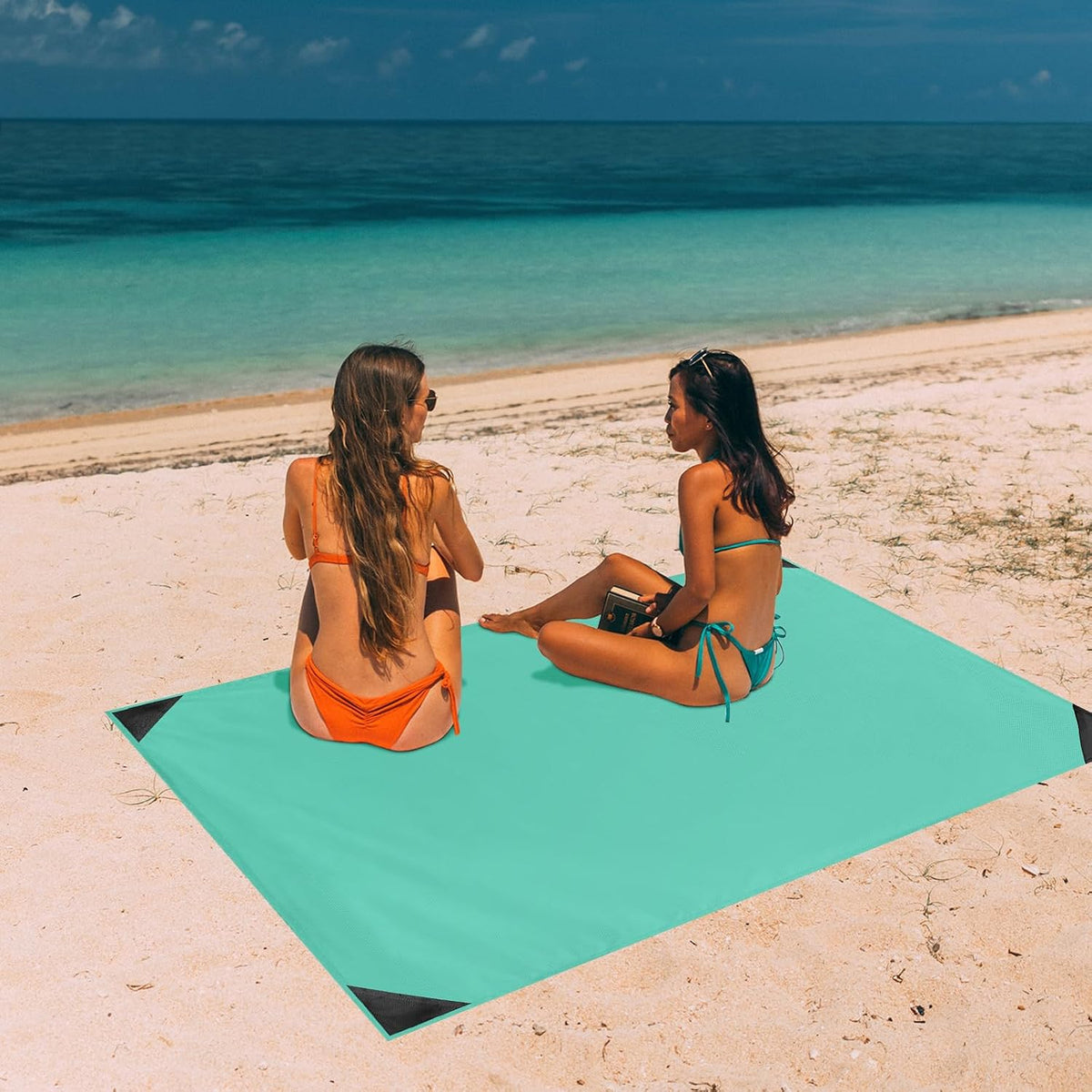 Sandproof Beach Blanket, Waterproof Portable Mat with Carry Pouch