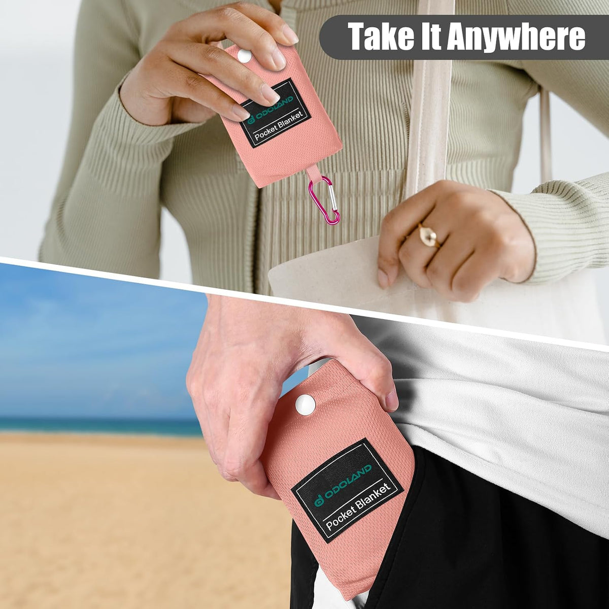 Sandproof Beach Blanket, Waterproof Portable Mat with Carry Pouch
