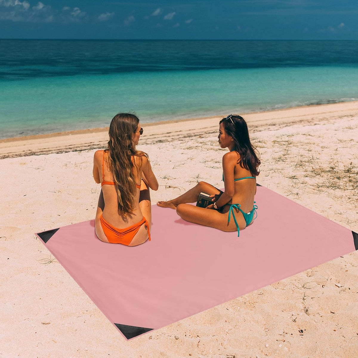 Sandproof Beach Blanket, Waterproof Portable Mat with Carry Pouch