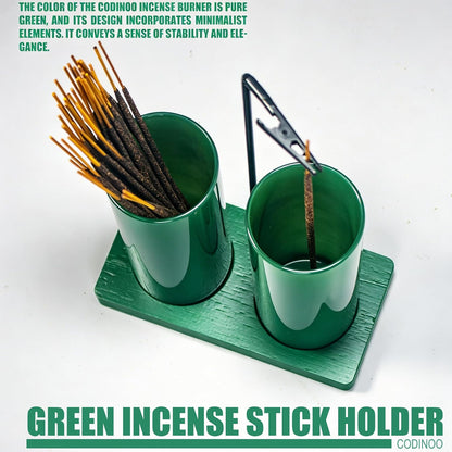 2 in 1 Incense Holder for Sticks Incense Burner Holder with Storage,Glass Upside Down Incense Holder for Sticks with Glass Ash Catcher for Meditation Yoga Spa Room Home Decor[Black]