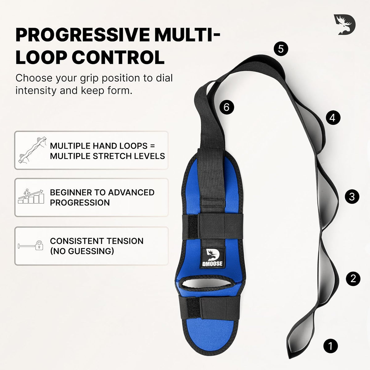 Foot & Calf Stretcher with Adjustable Padded Stretching Strap for Plantar Fasciitis, Hamstring, Heel Spurs and Achilles Tendonitis Relief - Yoga Leg Stretch Strap for Flexibility
