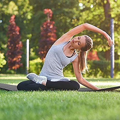1 Inch Extra Thick Non Slip Yoga Mat - Exercise Mats for Home Workouts, Black (70"L x 23"W)