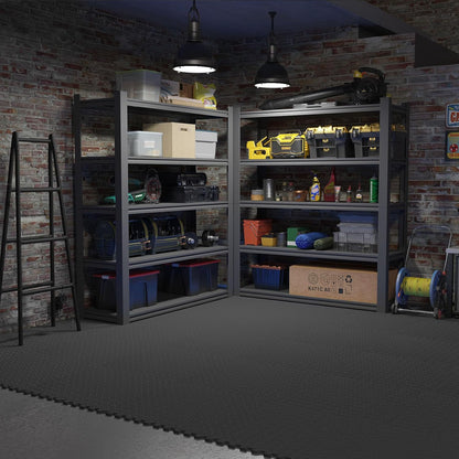 64 sqft Home Gym Mat, Puzzle Exercise Mat, EVA Interlocking Foam Floor Tiles for Home Workout Equipment and Kids' Play Areas - Black, 24 in x 24 in x ½ in - 16 Tiles (Black, 64 SQ FT)